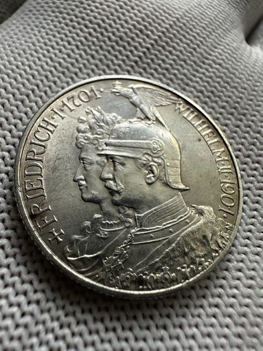 2 марки 1901 Фридрих I Вильгельм II 200 лет династии. БЕЗ МЦ. AU-UNC