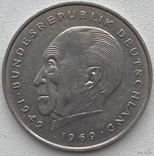 Германия 2 марки 1982 г. D. Конрад Аденауэр. 20 лет Федеративной Республике (1949-1969)