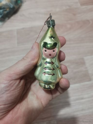 Елочная советская игрушка буденовец красноармеец