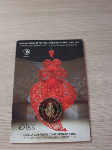 Монета Португалия 2 евро 2016 Олимпийские игры в Рио BU БЛИСТЕР