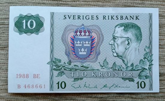 Werty71 Швеция 10 крон 1988 банкнота
