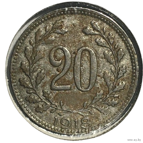 Австрия 20 геллеров, 1918 (холдер)