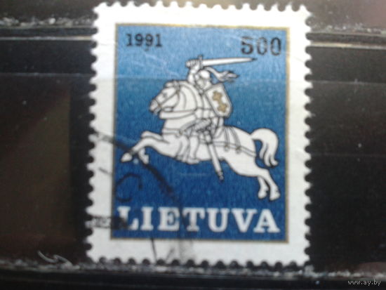 Литва 1991 Стандарт, Погоня 500, концевая Михель-2,0 евро гаш