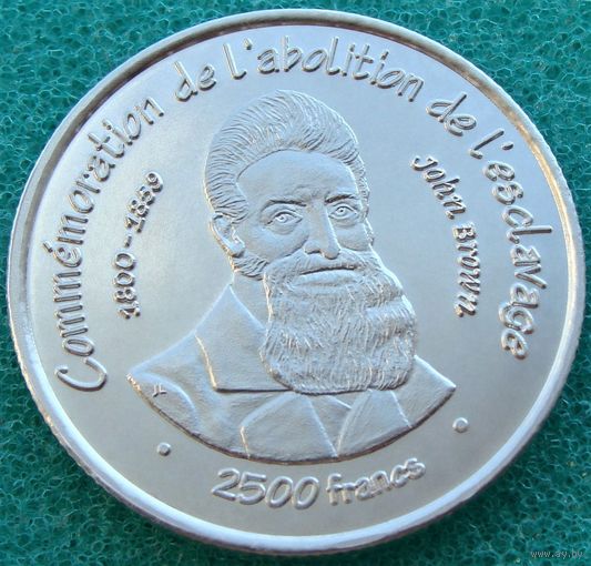 Нигер. 2500 франков 2007 год  X#E12   "200 лет отмене рабства"  Лот из личной коллекции!!!  Редкая!!!