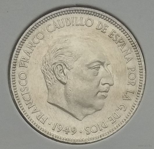 Испания 5 песет 1949 г. В холдере