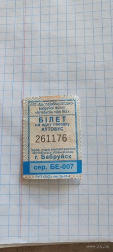 Талон на проезд г. Бобруйск