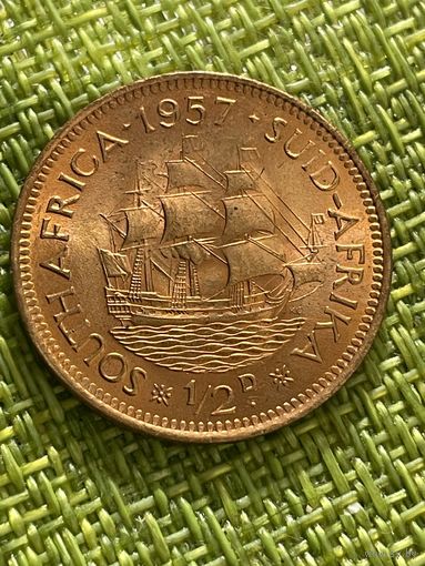 Южная Африка 1/2 пенни 1957 г. ( достойный сохран )