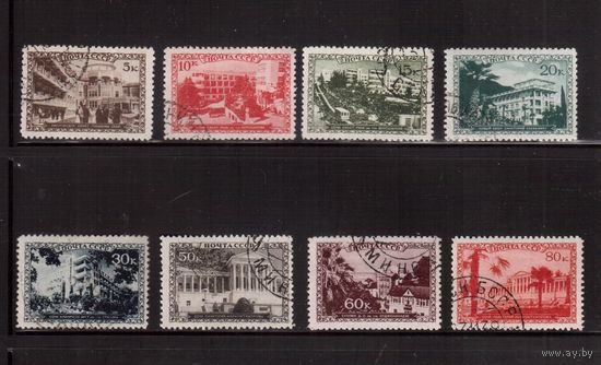 СССР-1939, (Заг.613-620),  гаш. , Курорты СССР (полная серия), 3 гашения-Минск