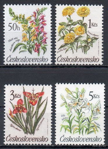 Цветы Чехословакия 1990 год серия из 4-х марок