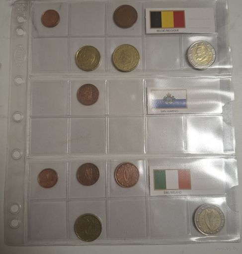 Набор монет евро, Бельгия, Ирланлия, Сан-Марино