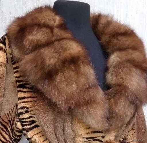 Кимоно. Жакет Норковый. Воротник - Баргузинский Соболь с Сединой