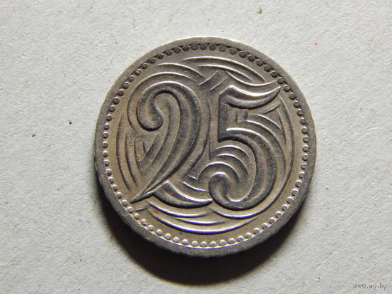 Чехословакия 25 геллеров 1933г.