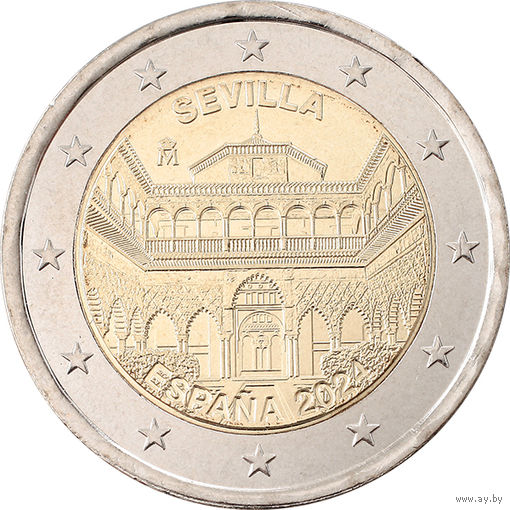 2 евро 2024 Испания Севильский собор Алькасар и Архив Индий UNC из ролла