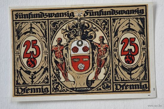 1921 год 25 пфеннигов  Германия