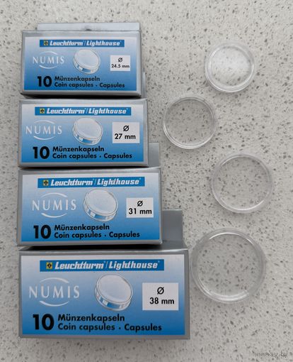 Капсулы для монет Leuchtturm Германия 38 31 27 24,5 mm цена за 1 шт