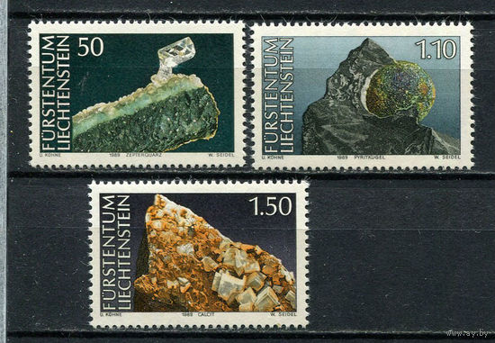 Лихтенштейн - 1989 - Минералы - [Mi. 981-983] - полная серия - 3 марки. MNH.  (Лот 156BS)