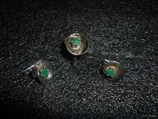 Комплект 925 С Бериллом Бренд STES