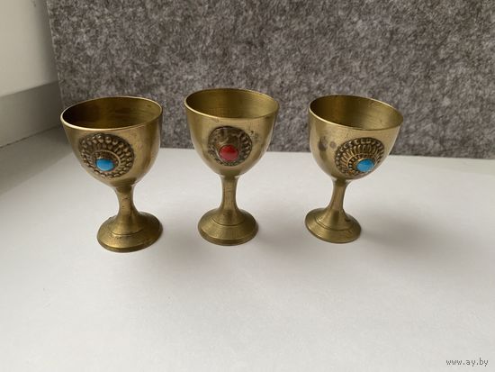 Рюмки латунь, 3 шт.