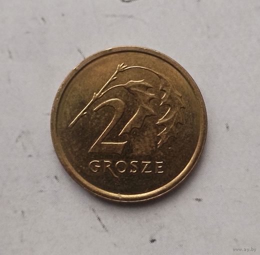 2 гроша 2018 года Польша. Третья Республика. Красивая монета!