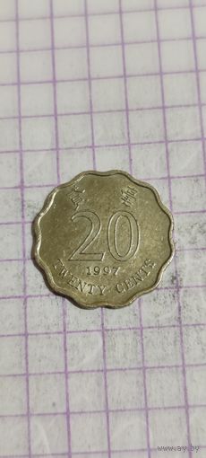 Гонконг 20 цент 1997