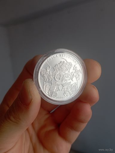 200 чешских крон, серебро, памятная монета