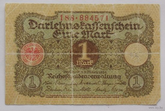 Германия 1 марка 1920