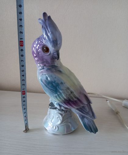 Светильник попугай, фарфор ГДР