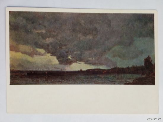 1954. Ряузов. Енисей. Ночь