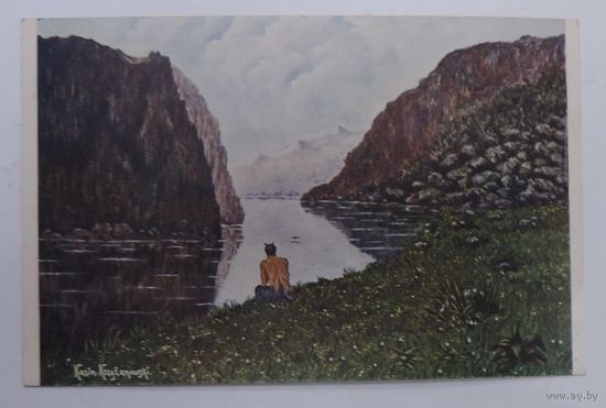 Открытка до 1917г. "Въ раздумье." Казимир Кржижановскiй. Издание Ришар. 1579.
