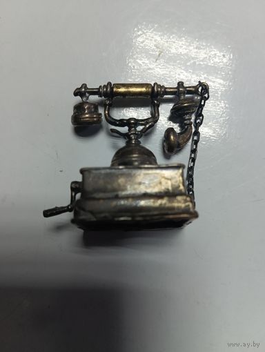 Статуэтка -миниатюра "Телефон" серебро (Западная Европа)