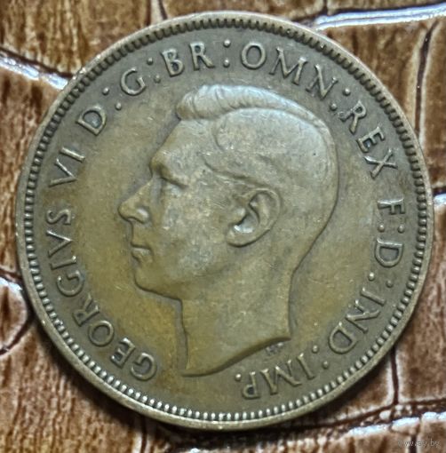 Монета Великобритания 1 пенни 1937 год. Георг VI