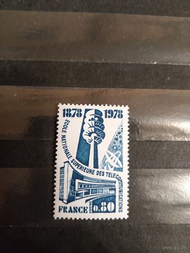 1978 Франция 100-летие Национального колледжа телекоммуникаций выпускалась одиночкой чистая наклейка (1-11)