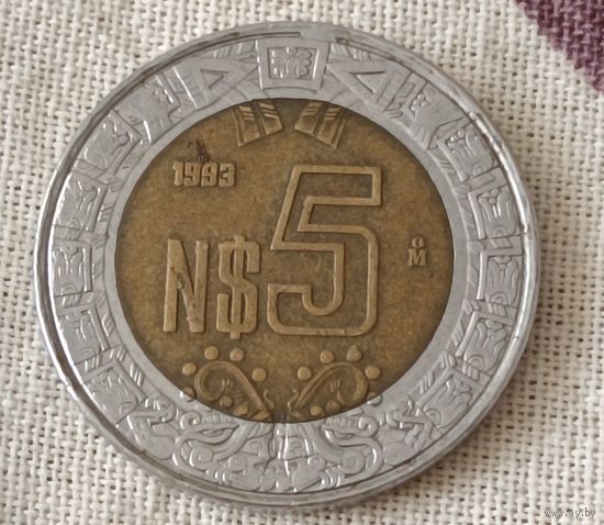 Мексика. 5 песо 1993 года.