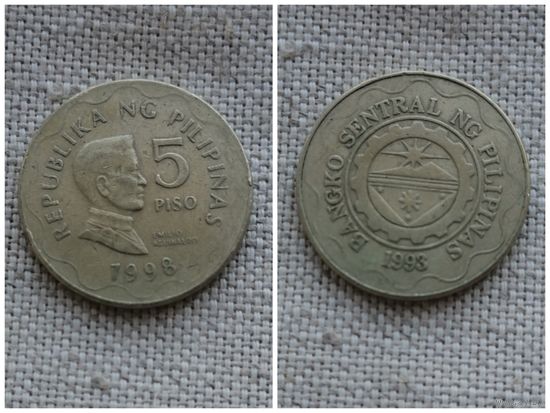 Филиппины 5 писо 1998 песо Филиппинские острова