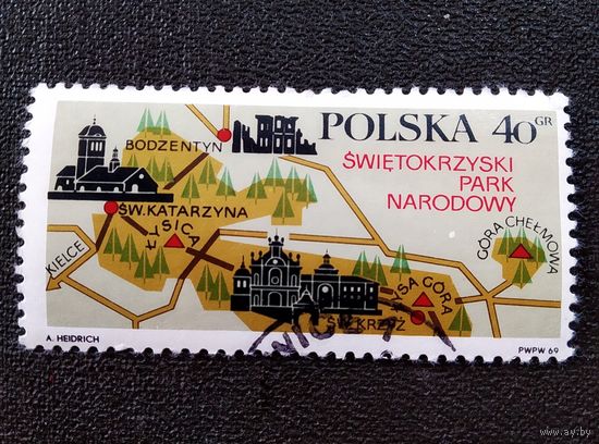 Марка Польша 1969 год Национальный парк