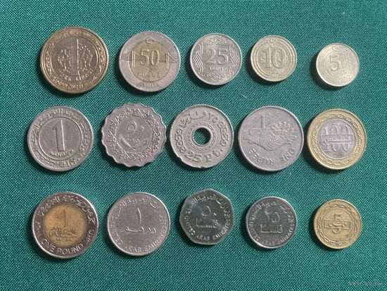 Алжир,Египет,Ливия,Сейшелы,Турция,ОАЭ, Бахрейн( набор монет одним лотом)-6