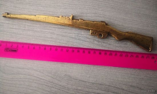 Латунная ВИНТОВКА. 28 см. Игрушка? Сувенир?  вес 235 гр.