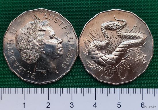 Австралия 50 центов 2013 г. Год Змеи. РАСПРОДАЖА!