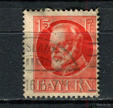 Королевство Бавария в составе Германской империи - 1916/1920 - Король Людвиг III 15Pf - [Mi.115A] - 1 марка. Гашеная.  (Лот 102CR)