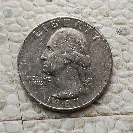 1/4 доллара (квотер) 1987(D) года США.
