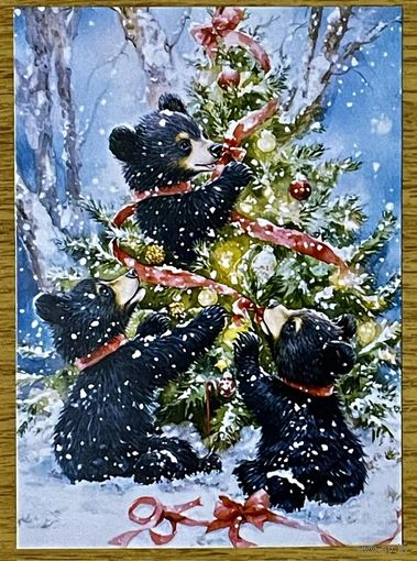 Открытка новогодняя чистая 10х15 см.