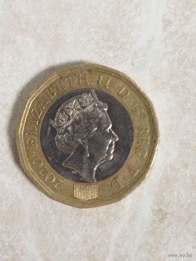 1 фунт 2020 Великобритания