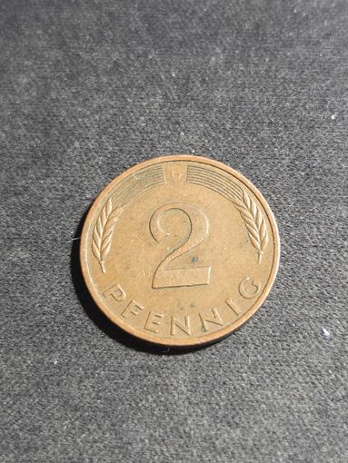Германия 2 пфеннига 1977 G