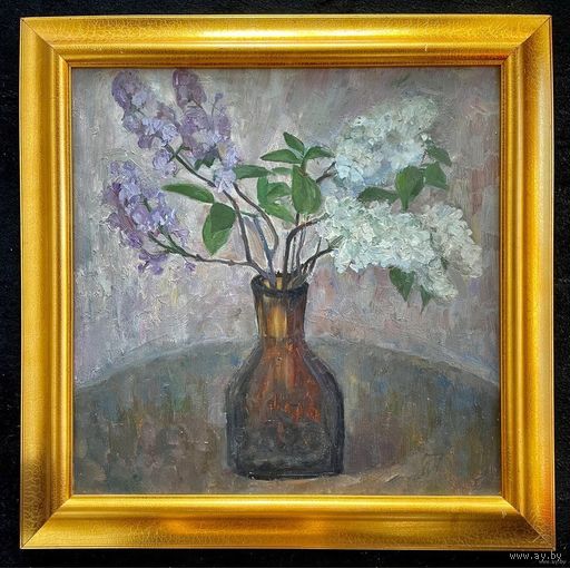 Исаёнок М.И "Бэз", 1975г. Оргалит, масло. Размер 53х53 см.