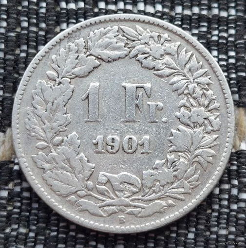 Швейцария 1 франк 1901 года, B. Серебро! Сторгуй за свою цену, предложи обмен!