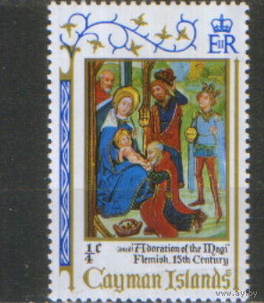 Марка из серии 1971г. Каймановы Острова "Рождество. Поклонение волхвов" MNH