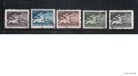 Польша-1948,(Мих.479-483) гаш., Авиапочта, Кентавр