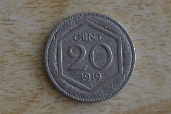 Италия 20 чентезимо 1919