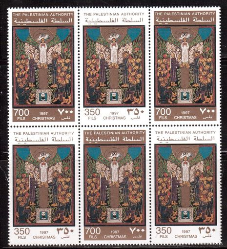 Палестина-1997,(Мих.77-78)  ** ,  Живопись, Религия, Рождество