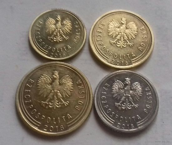 Набор грошей (1+2+5+10), Польша 2018 г.